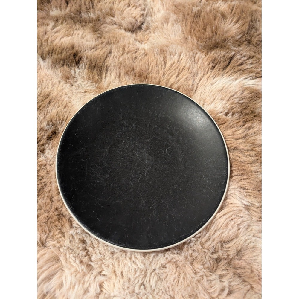 Vintage 1986 Sasaki Colorstone Salad Plate Matte Black Made In Japan Ceramic